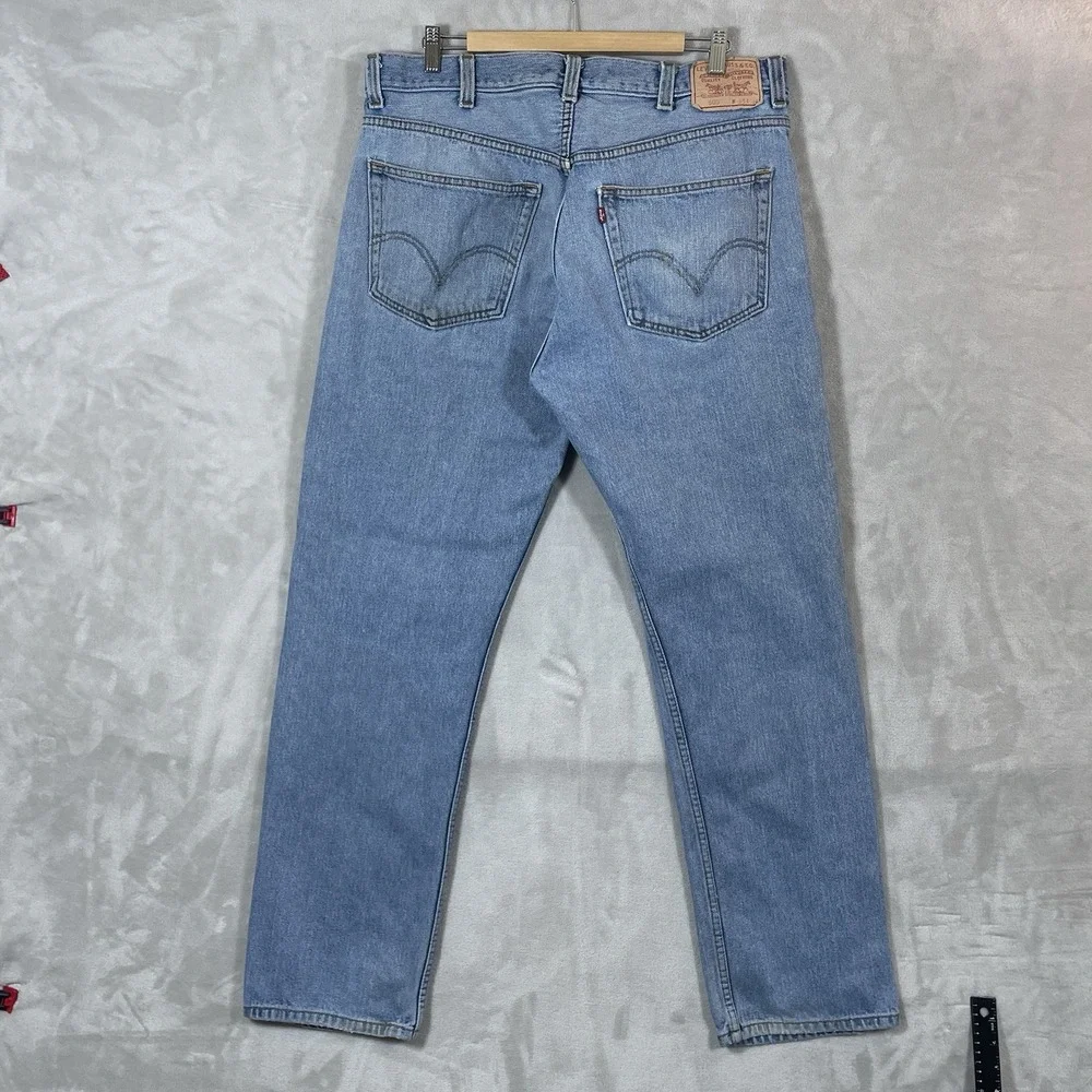 Y2K Levis 505 Jeans Mens 38x34 (fit 38x32) Distressed Light Wash Grunge Vtg 2005